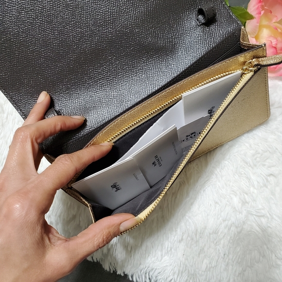 NwT COACH Gold Glitter Crossbody Party Bag - Picture 9 of 11